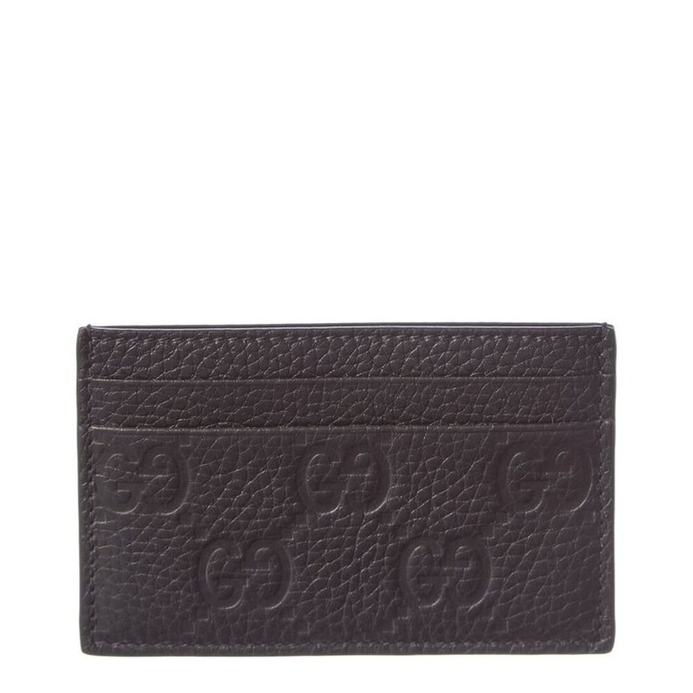 Gucci Imprint Leather Card Case, Black